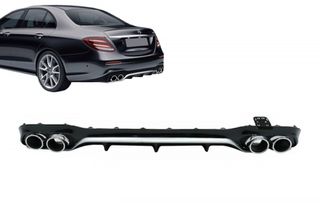 Πίσω Διαχύτης Diffuser με Μπούκες για Mercedes E-Class W213 E53 Design Silver Edition