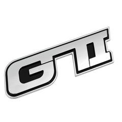 Σήμα Έμβλημα Αυτοκόλλητo Χρωμίου 3D ''GTI'' 11cm x 3.5cm 1 Τεμάχιο
