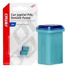 Amio - ΑΣΦΑΛΕΙΕΣ JapVal PAL ΜICRO 11mm ΘΗΛΥΚΕΣ 20A ΣΕ ΓΑΛΑΖΙΟ ΧΡΩΜΑ - 2 Τεμ. (03458/AM)
