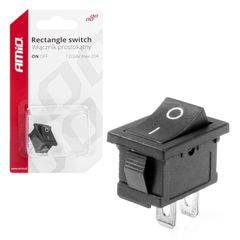 Amio - ΔΙΑΚΟΠΤΗΣ ON/OFF 3 ΕΠΑΦΩΝ 12V 20A 12mm x 19mm ΜΑΥΡΟΣ - 1 ΤΕΜ. (03082/AM)