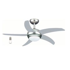 Primo PRCF-80425 Ανεμιστήρας Οροφής 44'' 110εκ. Με Τηλεχειριστήριο 1 Φως 5 Φτερά Ασημί