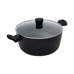 Estia 01-6143 Magma Κατσαρόλα 6,8lt Με Γυάλινο Καπάκι Φ28cm, Μαύρη