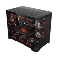 1STPLAYER UV6 Gaming Mini Tower Κουτί Υπολογιστή με Πλαϊνό Παράθυρο Μαύρο