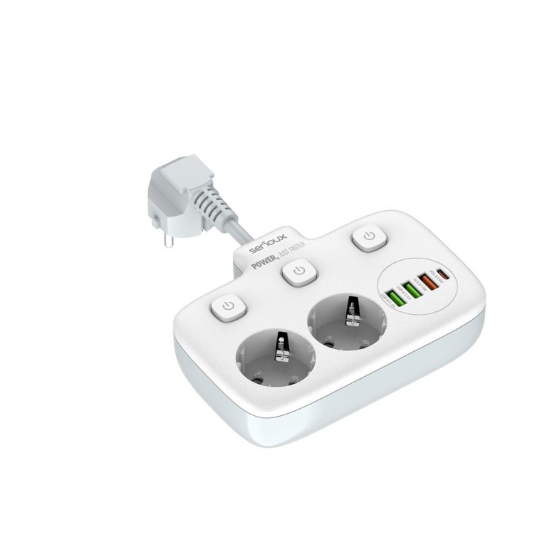 Serioux SRXP-PS24W Πολύπριζο Quick Charge 3.0