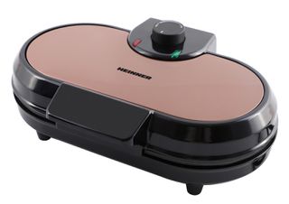 Heinner HWF-1000CR Βαφλιέρα 2 Θέσεων 1000W, Ροζ/Μαύρο
