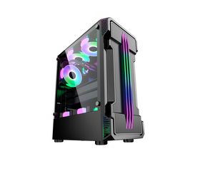 PRO GAMING ZERG Midi Tower Κουτί Υπολογιστή με Πλαϊνό Παράθυρο και RGB Φωτισμό Μαύρο