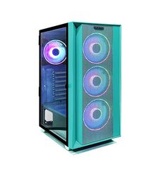 Pro Gaming Jungle Mini Tower Κουτί Υπολογιστή με Πλαϊνό Παράθυρο και RGB Φωτισμό Τιρκουάζ