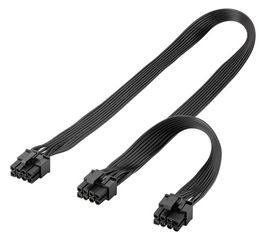 GOOBAY καλώδιο 8 pin σε 2x 6+2 pin PCIe 59714, 23cm, μαύρο