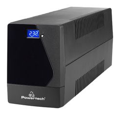 POWERTECH UPS Line Interactive PT-1800LCD με οθόνη, 1800VA, 1080W, 4x Schuko, 2x RJ45/RJ11, USB Type