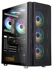 Serioux SRXC-QUANTUM Gaming Midi Tower Κουτί Υπολογιστή με Πλαϊνό Παράθυρο και RGB Φωτισμό Μαύρο