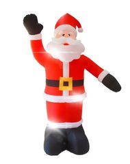 Jingle Santa Φωτιζόμενος Φουσκωτός Διακοσμητικός Άι Βασίλης Ρεύματος Εξωτερικού Χώρου Κόκκινος από Πλαστικό 213εκ.