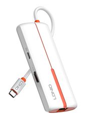 LDNIO docking station DS-26H, 6 θυρών, USB-C σύνδεση, 4K, 100W PD, λευκό