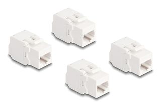 DELOCK Keystone module 86051, RJ45 σε LSA, Cat.6A UTP, λευκό, 4τμχ