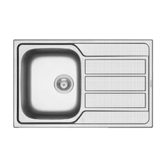 Pyramis Athena Extra 1b 1d Rev Diamond Ένθετος Νεροχύτης Inox Σαγρέ Μ79xΠ50cm Ασημί