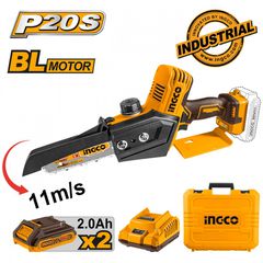 CGSLI20686 Mini Αλυσοπρίονο Μπαταρίας 15cm 20V (2x2.0Ah) - ΜΕ ΜΠΑΤΑΡΙΑ & ΦΟΡΤΙΣΤΗ - INGCO (#CGSLI20686)