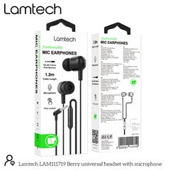 LAMTECH FASHIONABLE 3,5MM EARPHONES WITH MIC BLACK (LAM111719)