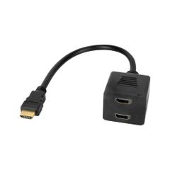 Splitter HDMI - 2xHDMI με μήκος καλωδίου 20cm Cabletech μαύρο χρώμα