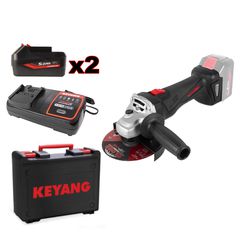 Σετ γωνιακός τροχός μπαταρίας Brushless 125mm αδιάβροχος & με διάρκεια πλήρης φόρτισης 15′ Keyang