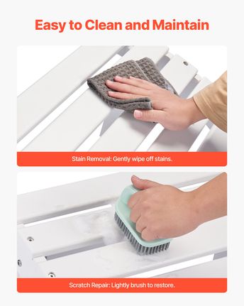 VEVOR Adirondack Ottoman 17,7L x 19,7W x 13,8H ίντσες HDPE Πτυσσόμενο υποπόδιο λευκό-thumb-5