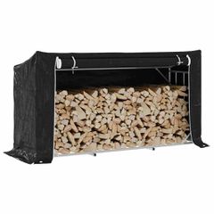 vidaxL Ράφι για καυσόξυλα με κάλυμμα βροχής 200,5x60,5x110,5 εκ. 4104945