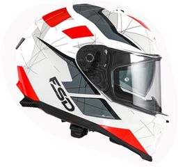 Κράνος Μηχανής Fullface FSD 865 Άσπρο-Κόκκινο