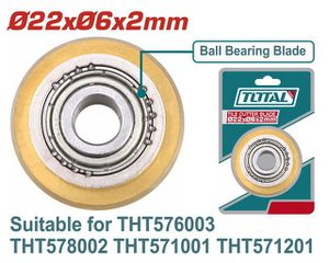 TOTAL ΑΝΤΑΛΛΑΚΤΙΚΟ ΜΑΧΑΙΡΙ Φ-22Χ6Χ2mm ΓΙΑ THT576003 / THT578002 / THT571001 / THT571201 (THT576003B)