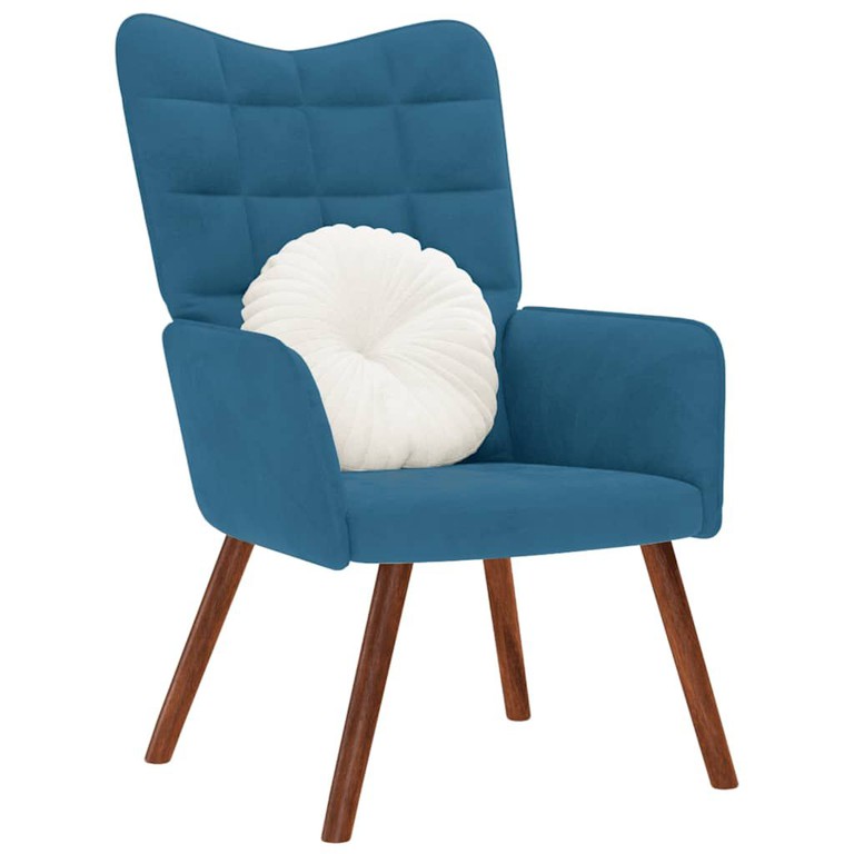 Πολυθρόνα Relax Μπλε Βελούδινη 4016820