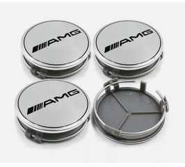 Τάπες για κέντρο ζάντας ασημί - AMG