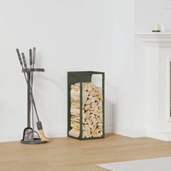 Ράφι για καυσόξυλα Ελαιοπράσινο 25x25x60cm Ατσάλι ψυχρής έλασης 864262