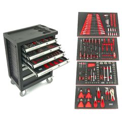 Εργαλειοφόρος με Εργαλεία 7 Συρταριών 154 Τμχ Μαύρο HBM