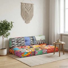 Μαξιλάρι για Καναπέ από Παλέτες Πολύχρωμο Patchwork Υφασμάτινο 287717