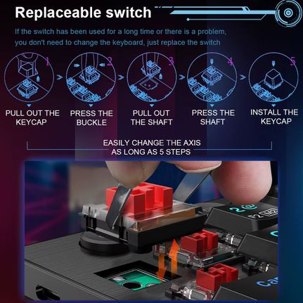 Gaming πληκτρολόγιο - Redragon Sion K653-RGB-thumb-3