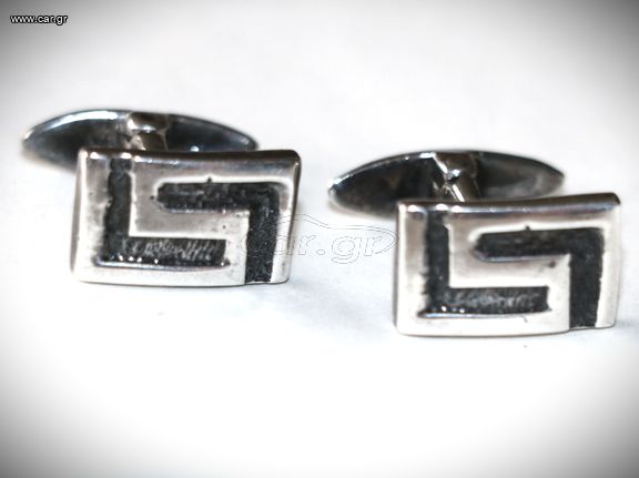Μανικετόκουμπα Ασημένια 925 μασίφ sterling Silver Μέανδρος από κλείσιμο καταστήματος SBTS012