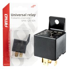 Ρελέ Αυτοκινήτου AMIO 12V / 40A 5-PIN Universal για DRL, Συναγερμό & Immobilizer -03509