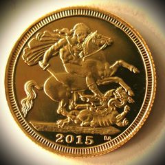 Λίρα Αγγλίας 2015 επίχρυση 24Κ για συλλέκτες Βασίλισσα Ελισσάβετ-thumb-1