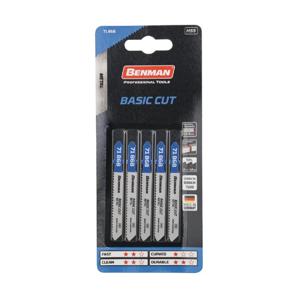 BENMAN ΠΡΙΟΝΟΛΑΜΕΣ BASIC CUT ΓΙΑ ΜΕΤΑΛΛΟ, 5 ΤMX (71868)