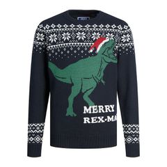 Unisex Μπλούζα Ζέρσεϊ Jack & Jones T REX Ναυτικό Μπλε
