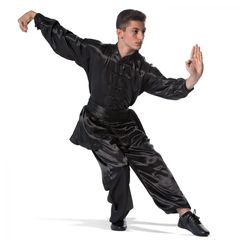 Μαύρη Wu Shu Στολή Tai Chi Style Μακρύ Μανίκι