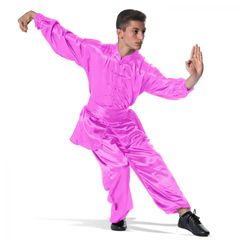 Ροζ Wu Shu Στολή Tai Chi Style Μακρύ Μανίκι