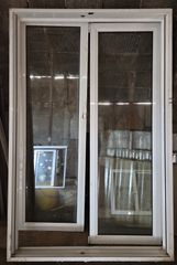 Μπαλκονόπορτα αλουμινίου δίφυλλη ανοιγόμενη με παντζούρι