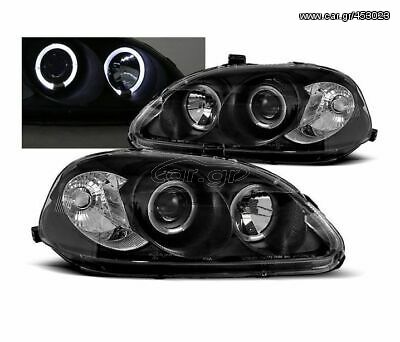 ΦΑΝΑΡΙΑ ΕΜΠΡΟΣ ΤΡΙΠΛΑ CIVIC 3D 96-00 ΛΕΥΚΑ ΑΡΙΣΤΗΣ angel eyes www eautoshopgr