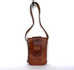 STEFANO Unisex Crossbody Small Italian Brown Leather Messenger Shoulder bag - Vintage Ιταλικό Δερμάτινο Τσαντάκι