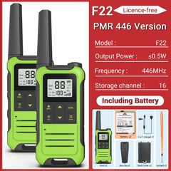 2pcs Baofeng F22 Mini Walkie Talkie PMR