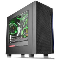 THERMALTAKE PC case micro tower Versa H18, 398x205x439mm, 1x fan, μαύρο