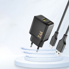 Dudao A23 2.4A USB-A Charger - Black-thumb-1