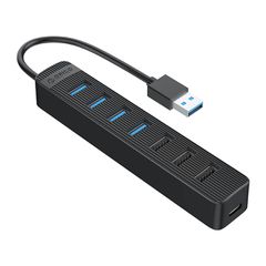 Orico TWU32-4A USB-A 3.0 hub / 4x USB-A 3.0 + 3x USB-A 2.0 + USB-C 5V/3A - black