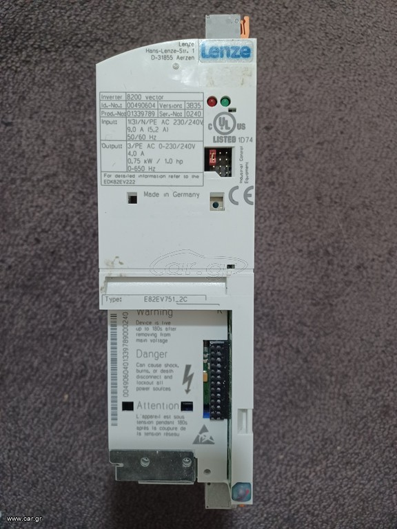 INVERTER LENZE VECTOR 8200 E82EV751_2C 0,75Kw
