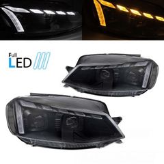 ΦΑΝΑΡΙΑ FULL LED HEADLIGHTS LIGHT BLACK DRL SEQ fits VW GOLF 7 17-19 eautoshop  fe