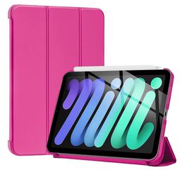 Θήκη Trifold Smart View και πίσω TPU για iPad Mini 7/6 - Φούξια