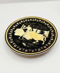 Vintage Μίνι μεταλλικό διακοσμητικό πιάτο Ισπανία μαύρο με επίχρυσα σχέδια Α9526 ΤΙΜΗ 55 ΕΥΡΩ